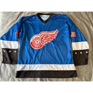 Success Brands Detroit Red Wings First Responders Hockey Jersey Blue Mens Large